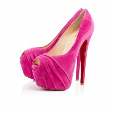 Zapatos de tacón Christian Louboutin Drapesse de 160 mm con puntera abierta, color granate. Zapatos de tacón Christian Louboutin Drapesse de 160 mm con puntera abierta, color granate.
