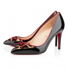 Zapatos de tacón Christian Louboutin Lady Pesch de 80 mm, color negro/leopardo