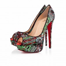 Zapatos de tacón Christian Louboutin Lady Peep de 140 mm con puntera abierta, multicolor. Zapatos de tacón Christian Louboutin Lady Peep de 140 mm con puntera abierta, multicolor.