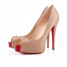 Christian Louboutin Vendome 120mm Peep Toe Bombas Desnudo / Rojo Christian Louboutin Vendome 120mm Peep Toe Bombas Desnudo / Rojo