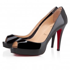 Zapatos de tacón Christian Louboutin Very Prive de 100 mm con puntera abierta, color negro. Zapatos de tacón Christian Louboutin Very Prive de 100 mm con puntera abierta, color negro.