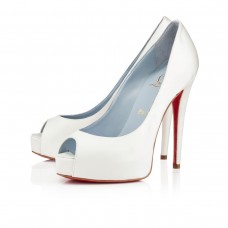 Zapatos Christian Louboutin Vendome de 120 mm para ocasiones especiales, color blanco roto. Zapatos Christian Louboutin Vendome de 120 mm para ocasiones especiales, color blanco roto.