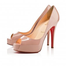 Zapatos de tacón Christian Louboutin Hyper Prive de 120 mm con puntera abierta, color nude. Zapatos de tacón Christian Louboutin Hyper Prive de 120 mm con puntera abierta, color nude.
