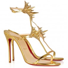Zapatos Christian Louboutin Lady Max de 100 mm para ocasiones especiales, color oro. Zapatos Christian Louboutin Lady Max de 100 mm para ocasiones especiales, color oro.