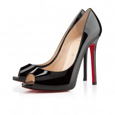 Zapatos de tacón Christian Louboutin Flo de 120 mm con puntera abierta, color negro. Zapatos de tacón Christian Louboutin Flo de 120 mm con puntera abierta, color negro.
