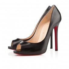 Zapatos de tacón Christian Louboutin Flo de 120 mm con puntera abierta, color negro. Zapatos de tacón Christian Louboutin Flo de 120 mm con puntera abierta, color negro.