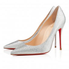 Zapatos de tacón Christian Louboutin Decollete 554 de 100 mm para ocasiones especiales, color plata. Zapatos de tacón Christian Louboutin Decollete 554 de 100 mm para ocasiones especiales, color plata.