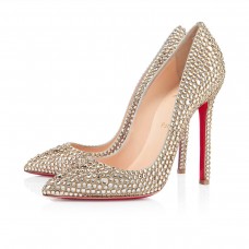 Zapatos Christian Louboutin Pigalle Strass de 120 mm para ocasiones especiales, color oro. Zapatos Christian Louboutin Pigalle Strass de 120 mm para ocasiones especiales, color oro.