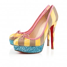 Plataformas Christian Louboutin Foraine de 140 mm, color amarillo/piedra. Plataformas Christian Louboutin Foraine de 140 mm, color amarillo/piedra.