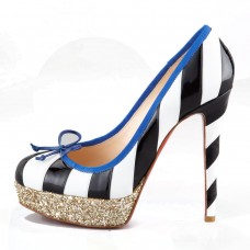 Plataformas Christian Louboutin Foraine de 140 mm, color negro/blanco Plataformas Christian Louboutin Foraine de 140 mm, color negro/blanco