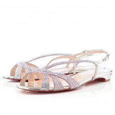 Sandalias planas Christian Louboutin Lady Strass plateadas Sandalias planas Christian Louboutin Lady Strass plateadas
