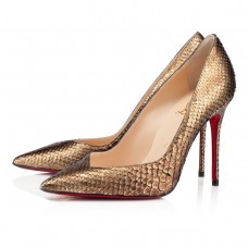 Zapatos de tacón Christian Louboutin Completa de 100 mm, color dorado. Zapatos de tacón Christian Louboutin Completa de 100 mm, color dorado.