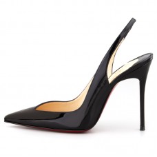 Zapatos de tacón Christian Louboutin Flueve de 120 mm con tira trasera, color negro. Zapatos de tacón Christian Louboutin Flueve de 120 mm con tira trasera, color negro.