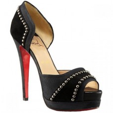 Zapatos de tacón Christian Louboutin Henry de 140 mm con puntera abierta, color negro. Zapatos de tacón Christian Louboutin Henry de 140 mm con puntera abierta, color negro.
