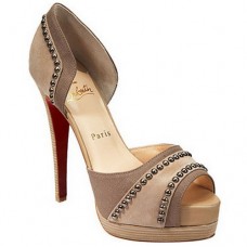 Zapatos de tacón con puntera abierta Henry de Christian Louboutin, 140 mm, color nude. Zapatos de tacón con puntera abierta Henry de Christian Louboutin, 140 mm, color nude.