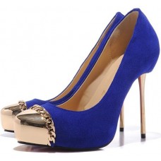 Zapatos de tacón Christian Louboutin Metalipp de 120 mm, color azul. Zapatos de tacón Christian Louboutin Metalipp de 120 mm, color azul.