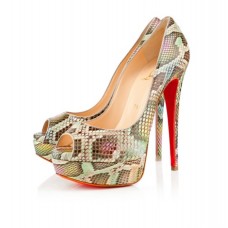 Zapatos de tacón Christian Louboutin Lady de 140 mm con puntera abierta, multicolor. Zapatos de tacón Christian Louboutin Lady de 140 mm con puntera abierta, multicolor.