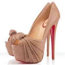 Zapatos de tacón Christian Louboutin Lady Gres de 160 mm con puntera abierta, color beige. Zapatos de tacón Christian Louboutin Lady Gres de 160 mm con puntera abierta, color beige.