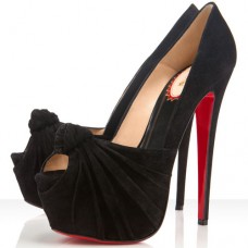 Zapatos de tacón Christian Louboutin Lady Gres de 160 mm con puntera abierta, color negro. Zapatos de tacón Christian Louboutin Lady Gres de 160 mm con puntera abierta, color negro.