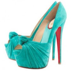 Zapatos de tacón Christian Louboutin Lady Gres de 160 mm con puntera abierta, color turquesa. Zapatos de tacón Christian Louboutin Lady Gres de 160 mm con puntera abierta, color turquesa.