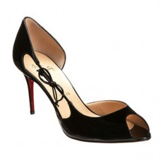 Zapatos de tacón Christian Louboutin Delico de 100 mm con puntera abierta, color negro. Zapatos de tacón Christian Louboutin Delico de 100 mm con puntera abierta, color negro.