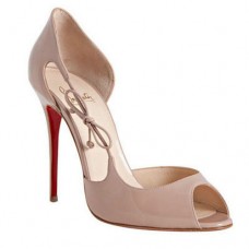 Zapatos de tacón Christian Louboutin Delico de 100 mm con puntera abierta, color nude. Zapatos de tacón Christian Louboutin Delico de 100 mm con puntera abierta, color nude.