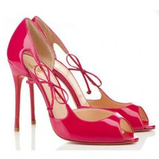 Zapatos de tacón Christian Louboutin Delico de 100 mm con puntera abierta, color rosa matador. Zapatos de tacón Christian Louboutin Delico de 100 mm con puntera abierta, color rosa matador.