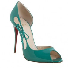 Zapatos de tacón Christian Louboutin Delico de 100 mm con puntera abierta, color jade. Zapatos de tacón Christian Louboutin Delico de 100 mm con puntera abierta, color jade.
