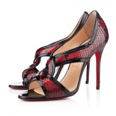 Zapatos de tacón Christian Louboutin Suzanana de 100 mm con puntera abierta, color rojo. Zapatos de tacón Christian Louboutin Suzanana de 100 mm con puntera abierta, color rojo.