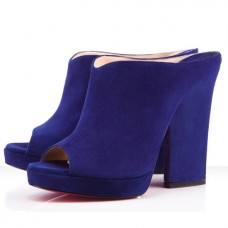 Zapatos de tacón con puntera abierta Christian Louboutin Roche Mule Indigo Zapatos de tacón con puntera abierta Christian Louboutin Roche Mule Indigo