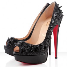 Zapatos de tacón Christian Louboutin Very Mix de 140 mm con puntera abierta, color negro. Zapatos de tacón Christian Louboutin Very Mix de 140 mm con puntera abierta, color negro.