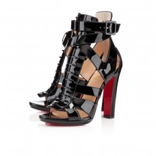Zapatos de tacón Christian Louboutin Keny de 120 mm con puntera abierta, color negro. Zapatos de tacón Christian Louboutin Keny de 120 mm con puntera abierta, color negro.