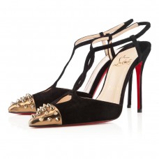 Zapatos de tacón Christian Louboutin Geotistrap de 100 mm, color negro/bronce. Zapatos de tacón Christian Louboutin Geotistrap de 100 mm, color negro/bronce.