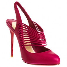 Zapatos de tacón Christian Louboutin Mille Cordes de 100 mm con tira trasera, color rojo. Zapatos de tacón Christian Louboutin Mille Cordes de 100 mm con tira trasera, color rojo.