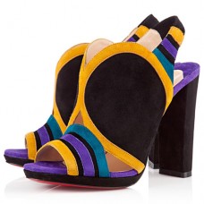 Zapatos de tacón Christian Louboutin Fourmi de 120 mm con puntera abierta, color pavo real. Zapatos de tacón Christian Louboutin Fourmi de 120 mm con puntera abierta, color pavo real.