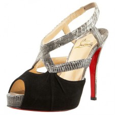 Zapatos de tacón Christian Louboutin Angela de 120 mm con tira trasera, color negro. Zapatos de tacón Christian Louboutin Angela de 120 mm con tira trasera, color negro.