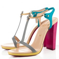 Sandalias Christian Louboutin Sylvieta de 120 mm, color rosa fucsia/dorado.