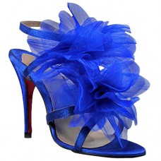 Sandalias Christian Louboutin Petal de 70 mm en color azul. Sandalias Christian Louboutin Petal de 70 mm en color azul.