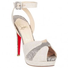 Sandalias Christian Louboutin Double Moc de 120 mm, color topo. Sandalias Christian Louboutin Double Moc de 120 mm, color topo.