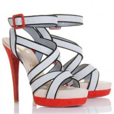 Sandalias Christian Louboutin Straratata de 120 mm, color gris. Sandalias Christian Louboutin Straratata de 120 mm, color gris.