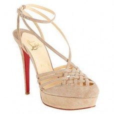 Sandalias Christian Louboutin Tres Francaise de 140 mm, color beige. Sandalias Christian Louboutin Tres Francaise de 140 mm, color beige.