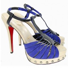 Sandalias Christian Louboutin Zigounette de 140 mm, color azul. Sandalias Christian Louboutin Zigounette de 140 mm, color azul.